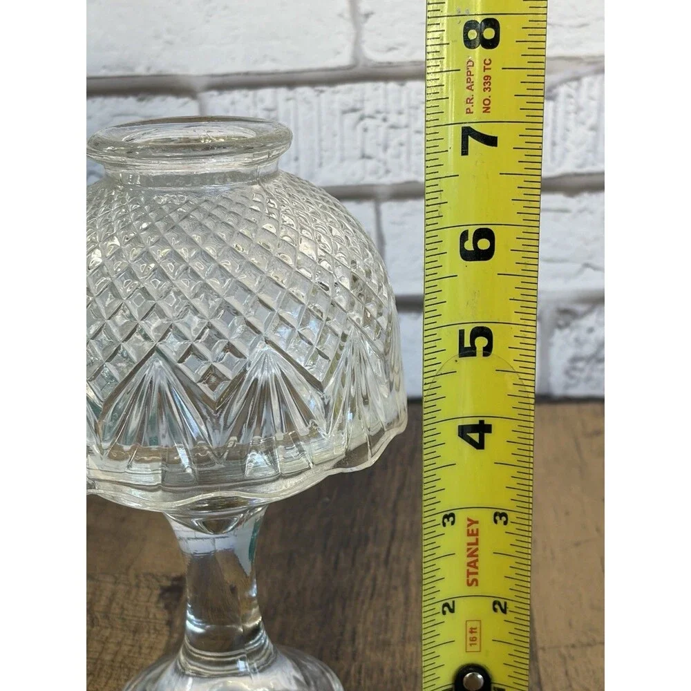 Vintage FAIRY LAMP Partylite Clear Pineapple Fan Diamond Pattern New Open Box - Picture 7 of 14